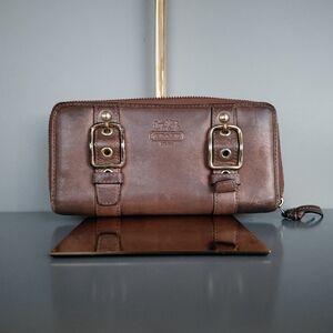 Coach Zippy Compact Wallet with Buckle Accents